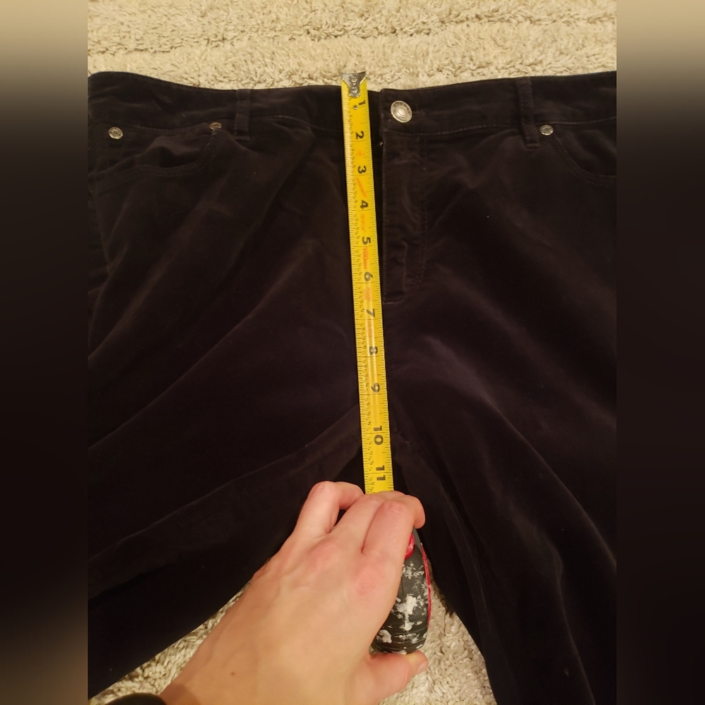 Talbots Flawless Five Pocket Black Velvety Pants Women's Size 14P Straight Leg - Picture 9 of 13